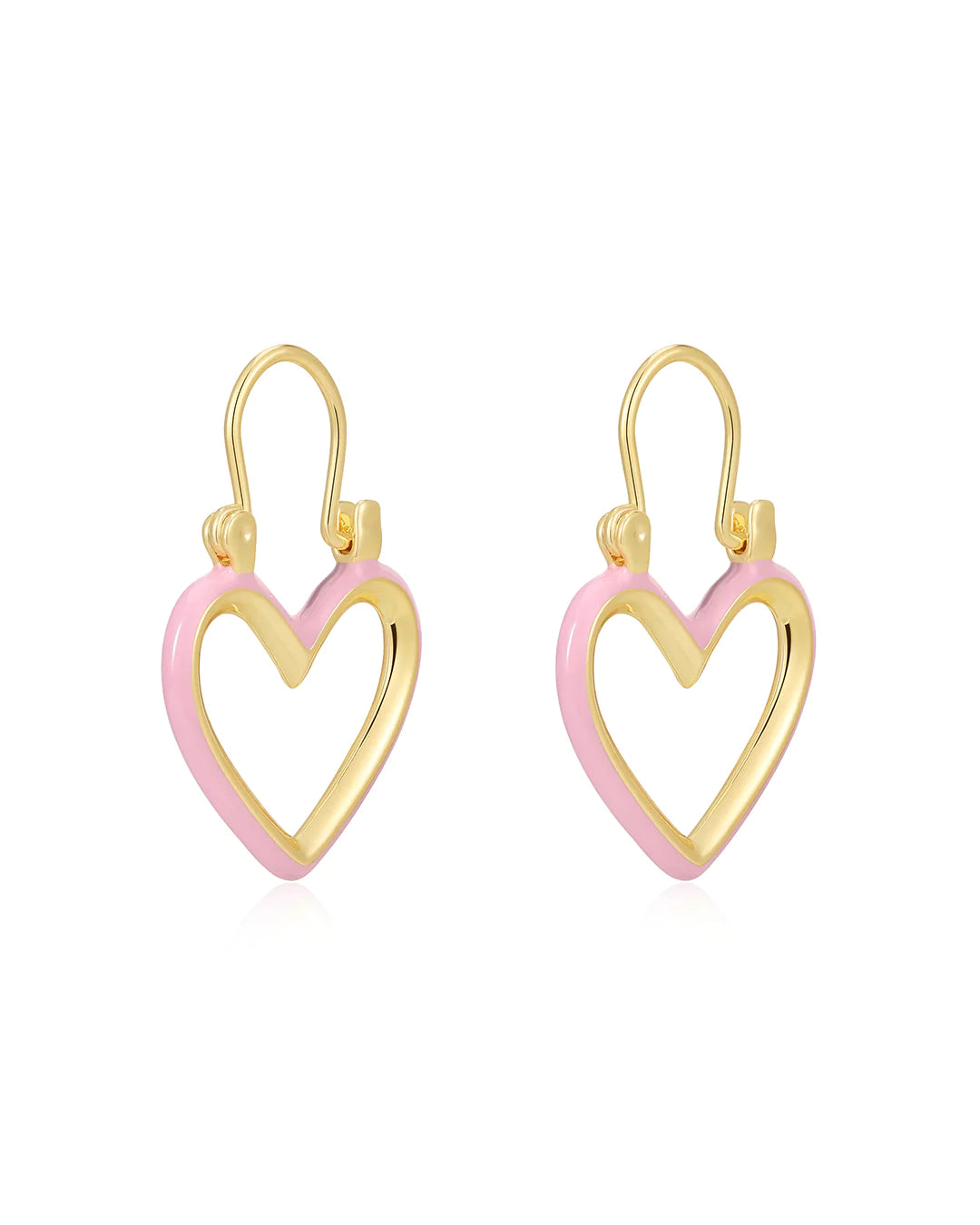 Mini Heartbreaker Hoops - Baby Pink - Gold