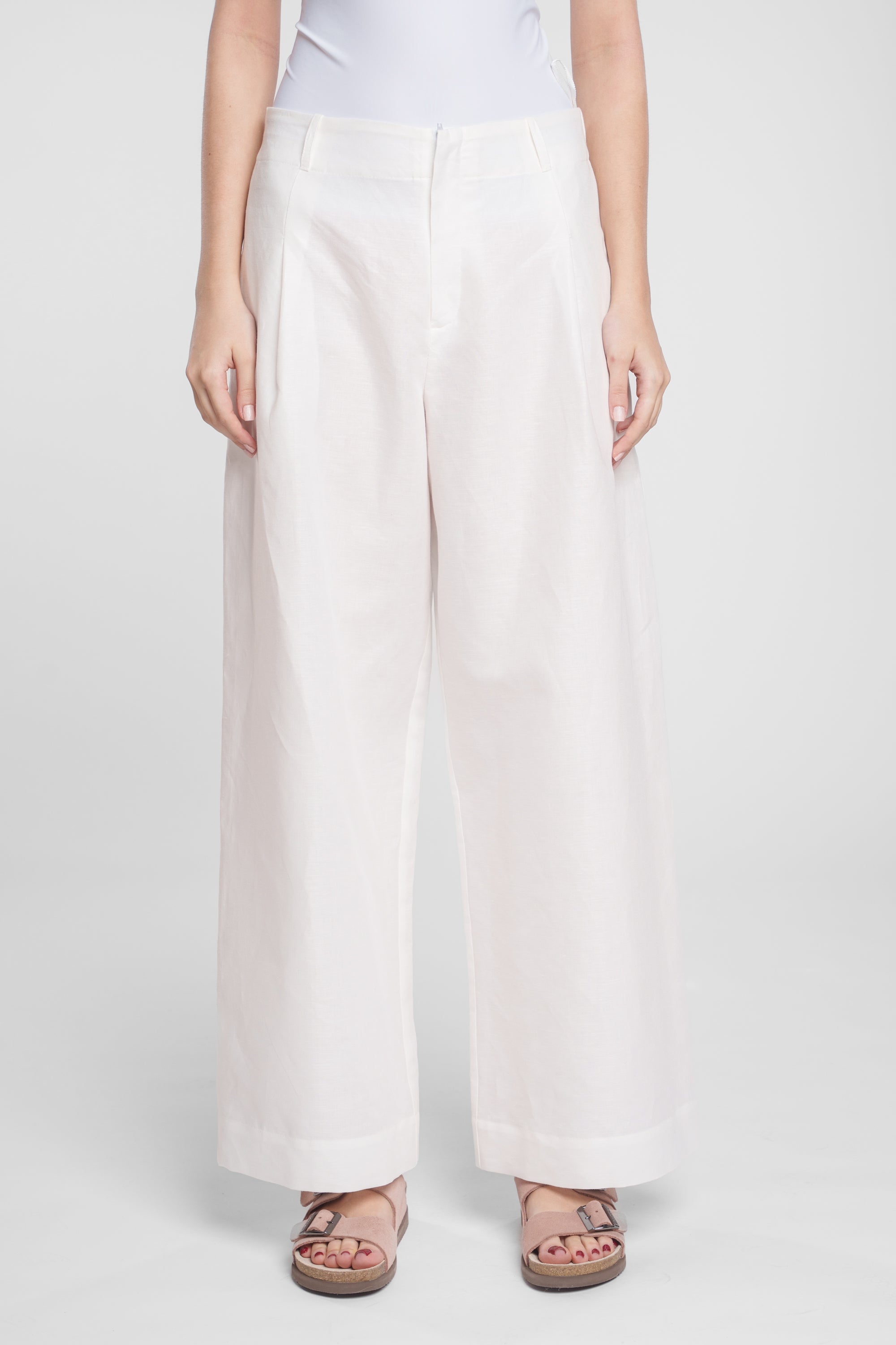 HLAČE ROSE OFFWHITE