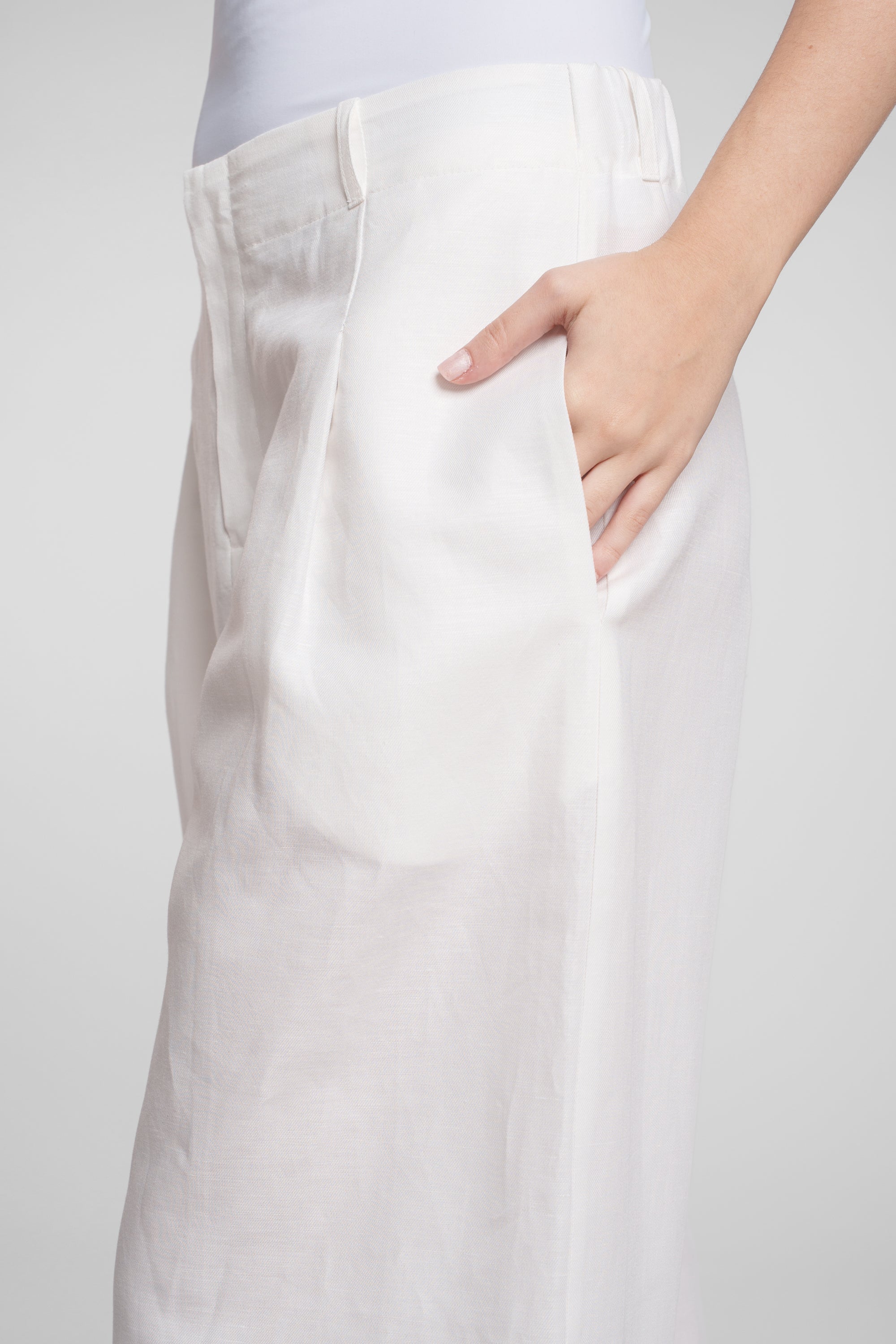 HLAČE ROSE OFFWHITE