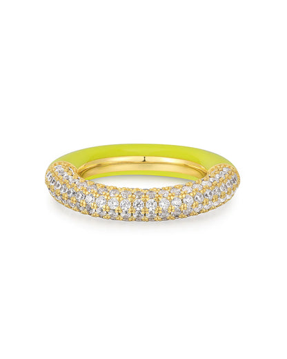 Pave Amalfi Ring - Neon Yellow - Gold