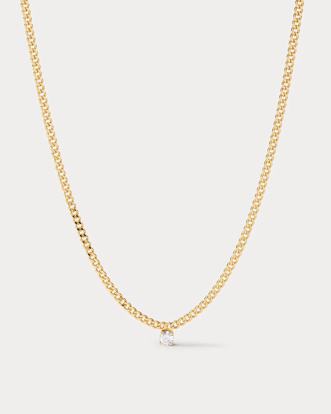 BARDOT STUD CHARM NECKLACE - GOLD