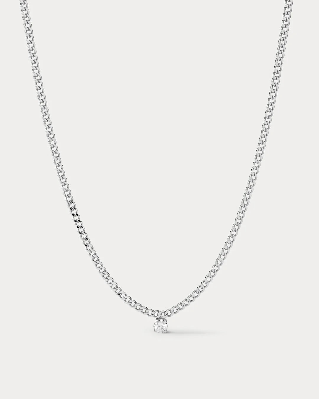 BARDOT STUD CHARM NECKLACE - SILVER